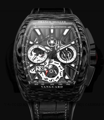 Franck Muller Vanguard Grande Date Review Replica Watch Cheap Price V 45 CC GD SQT CARBONE NR (ER)